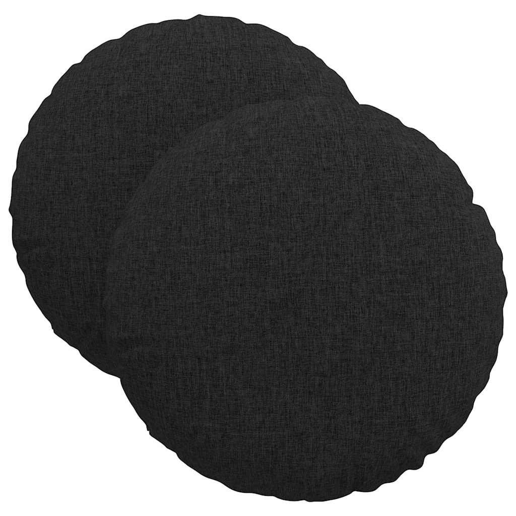 Cuscini per Seduta 2 pz Tessuto Nero Ø40 x 13 cm