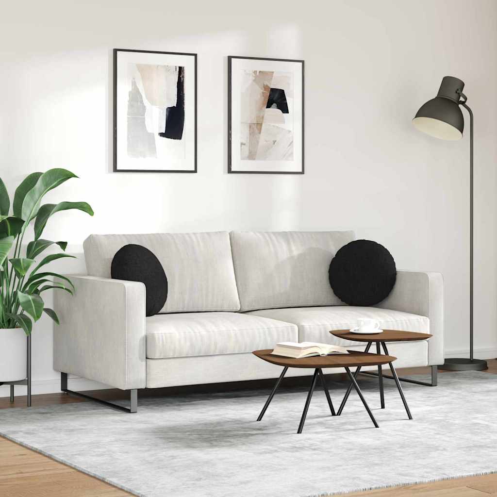 Cuscini per Seduta 2 pz Tessuto Nero Ø40 x 13 cm