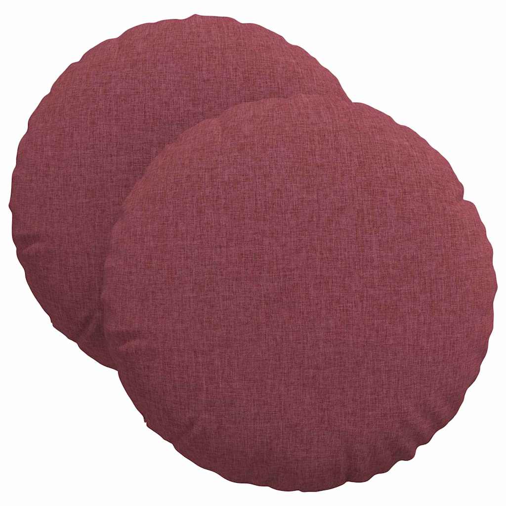 Cuscini per Seduta 2 pz Tessuto Rosso Vino Ø40 x 13 cm
