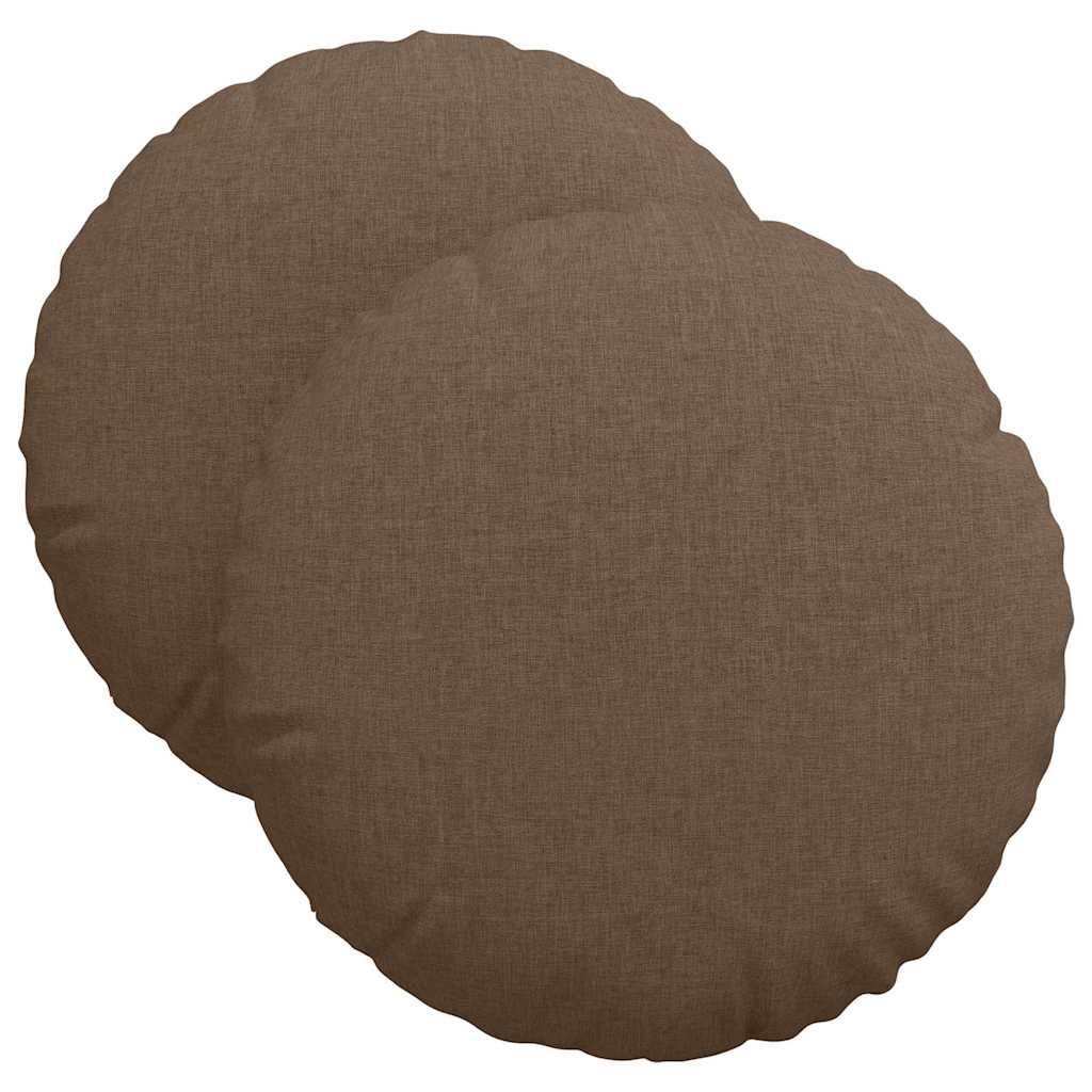 Cuscini per Seduta 2 pz Tessuto Marrone Ø40 x 13 cm
