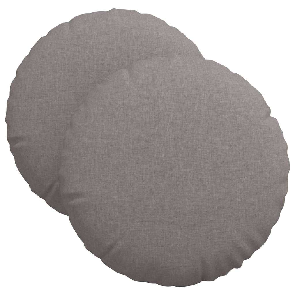 Cuscini per Seduta 2 pz Tessuto Tortora Ø40 x 13 cm