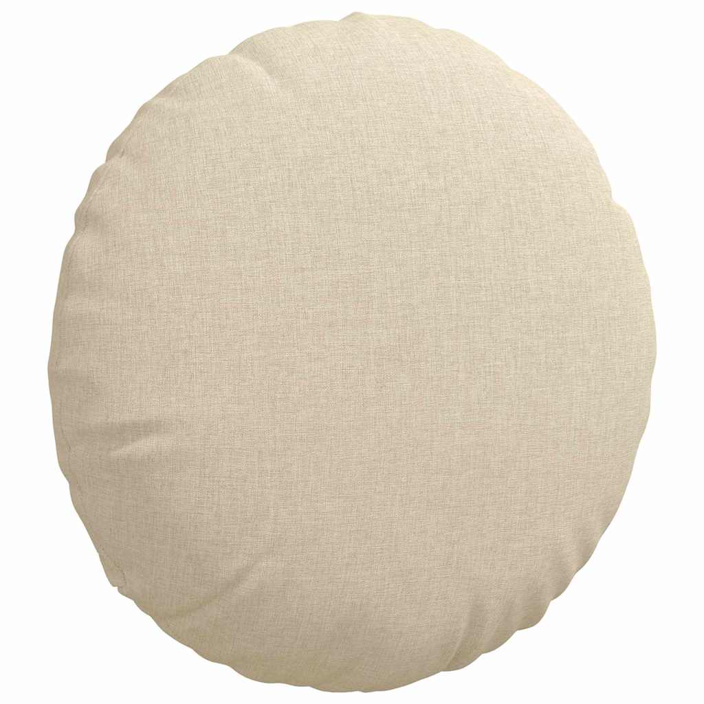 Cuscini per Seduta 2 pz Tessuto Crema Ø40 x 13 cm