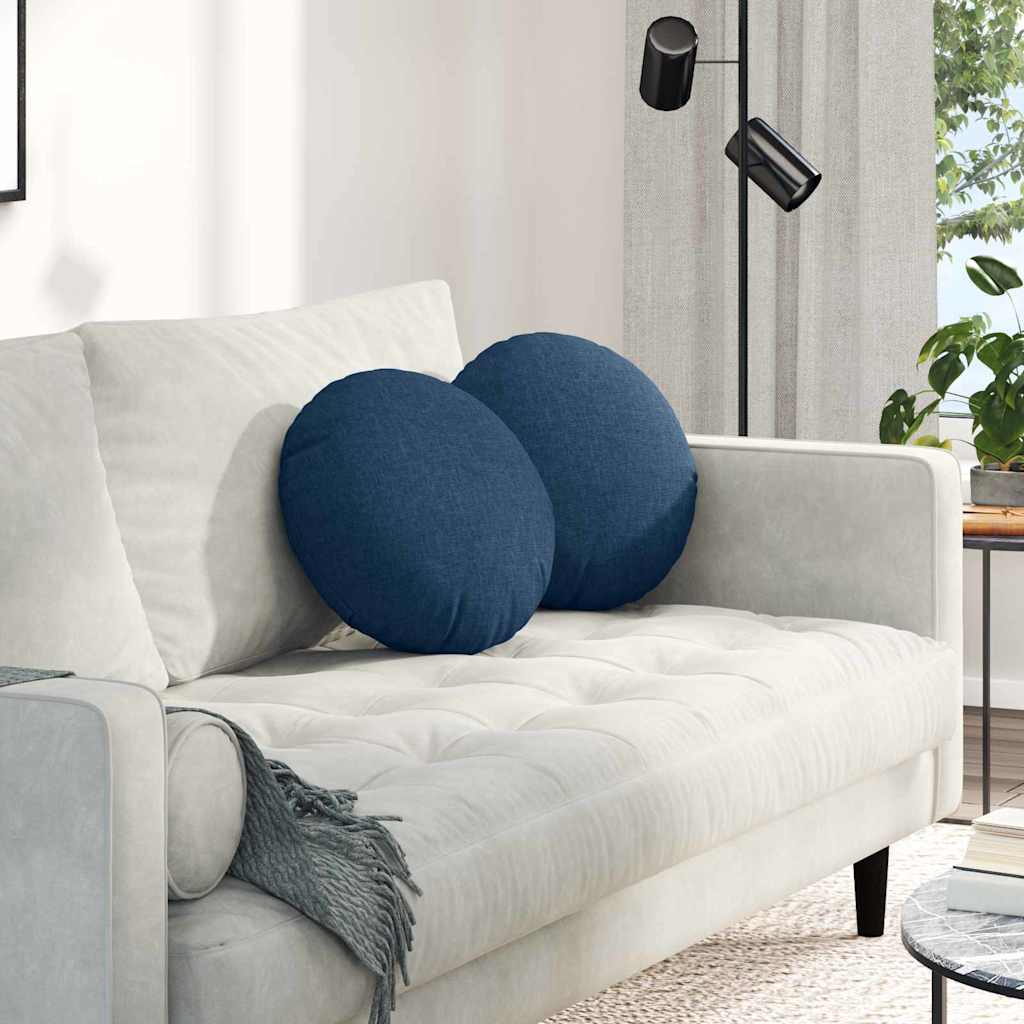 Cuscini per Seduta 2 pz Tessuto Blu Ø40 x 13 cm
