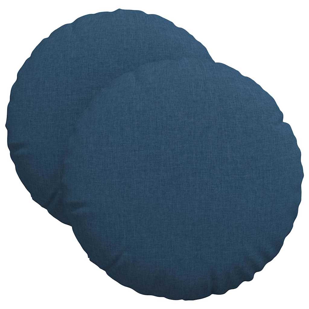 Cuscini per Seduta 2 pz Tessuto Blu Ø40 x 13 cm