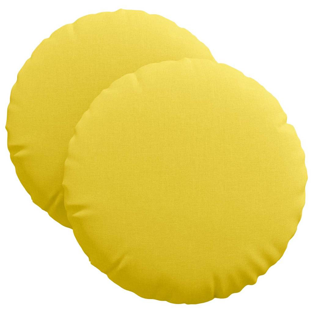 Cuscini per Seduta 2 pz Tessuto Giallo Chiaro Ø40 x 13 cm