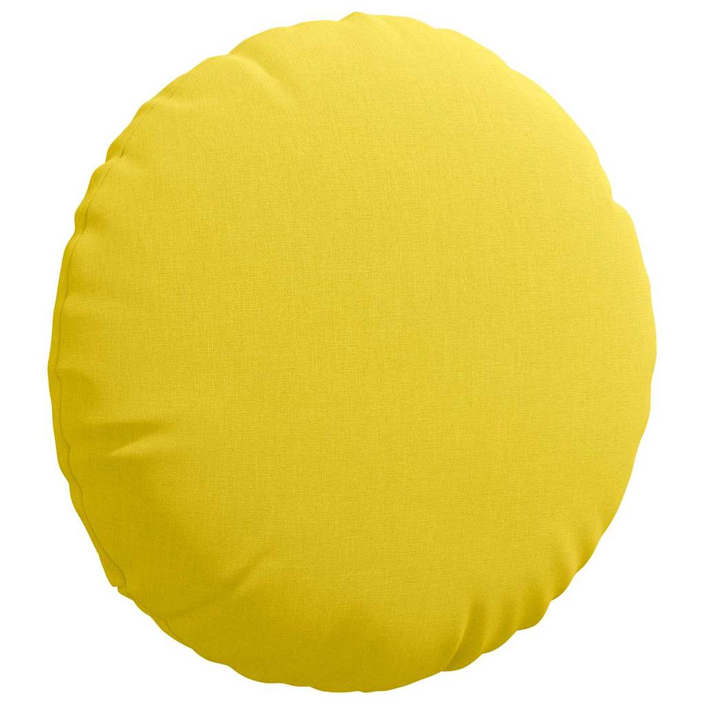 Cuscini per Seduta 2 pz Tessuto Giallo Chiaro Ø40 x 13 cm