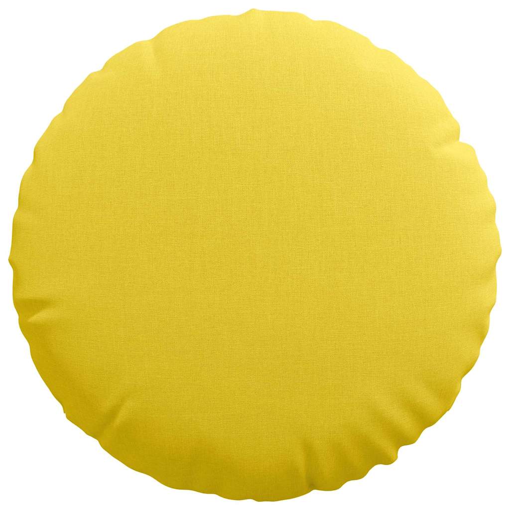 Cuscini per Seduta 2 pz Tessuto Giallo Chiaro Ø40 x 13 cm