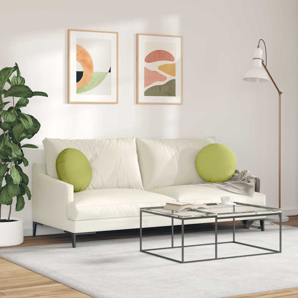 Cuscini per Seduta 2 pz Tessuto Verde chiaro Ø40 x 13 cm