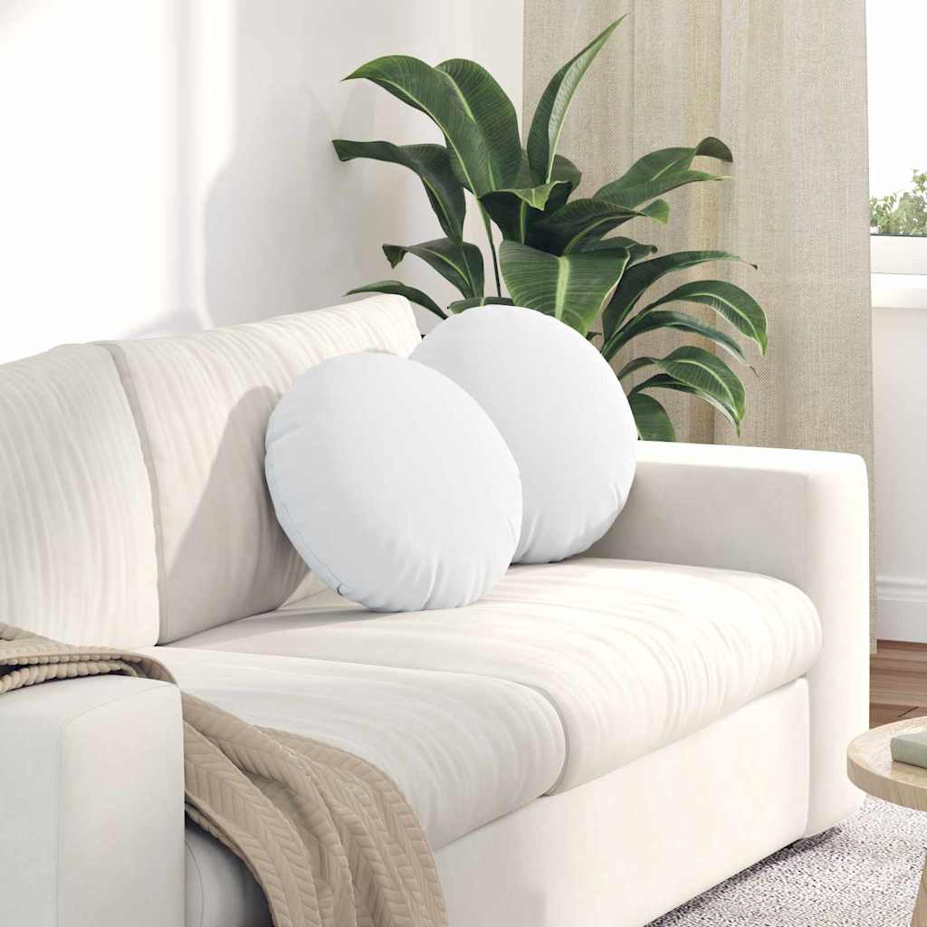 Cuscini per Seduta 2 pz Tessuto Bianco Ø40 x 13 cm