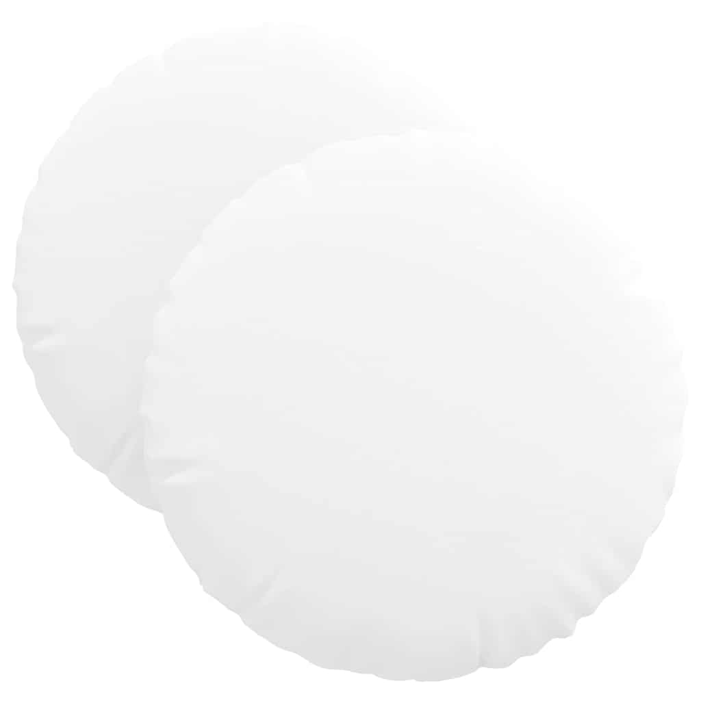 Cuscini per Seduta 2 pz Tessuto Bianco Ø40 x 13 cm