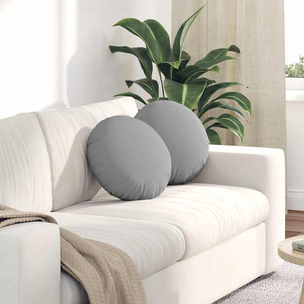 Cuscini per Seduta 2 pz Tessuto Grigio Nuvola Ø40 x 13 cm
