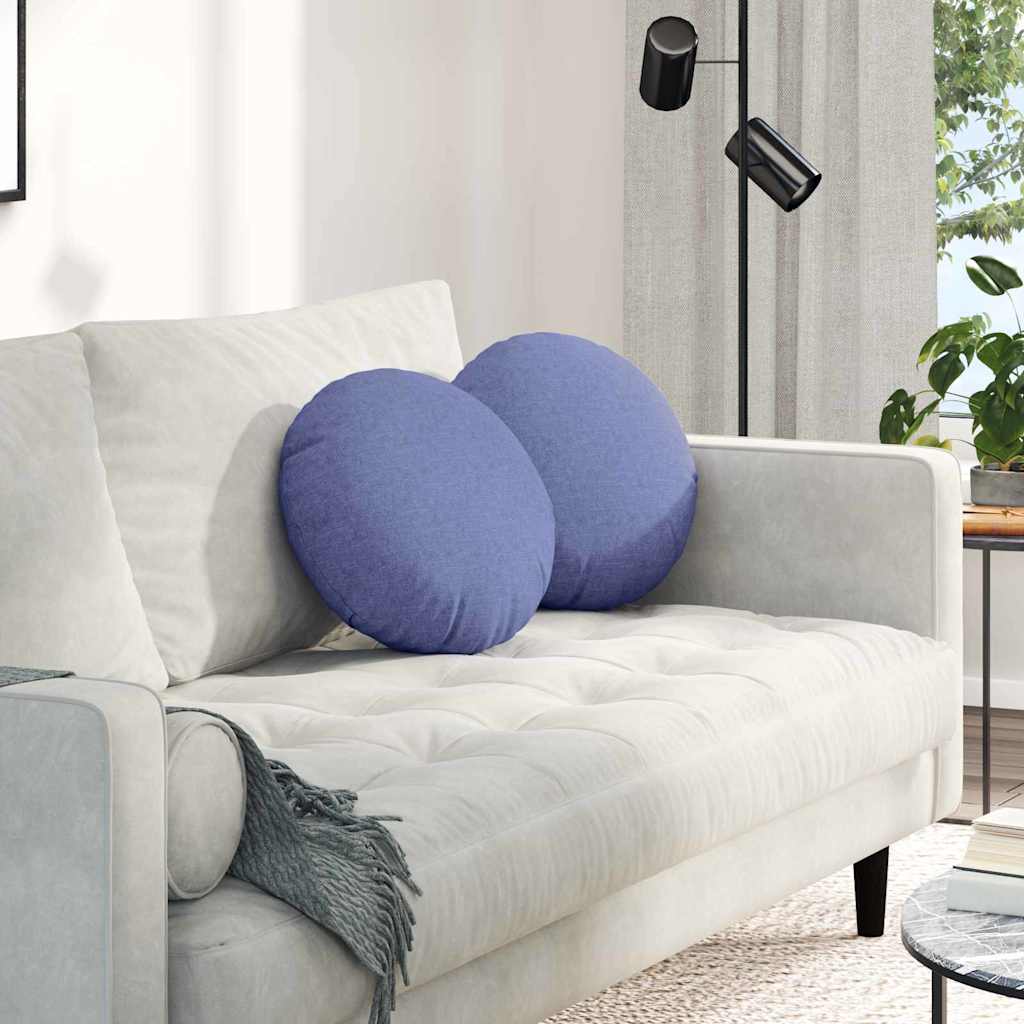 Cuscini per Seduta 2 pz Tessuto Blu jeans Ø40 x 13 cm