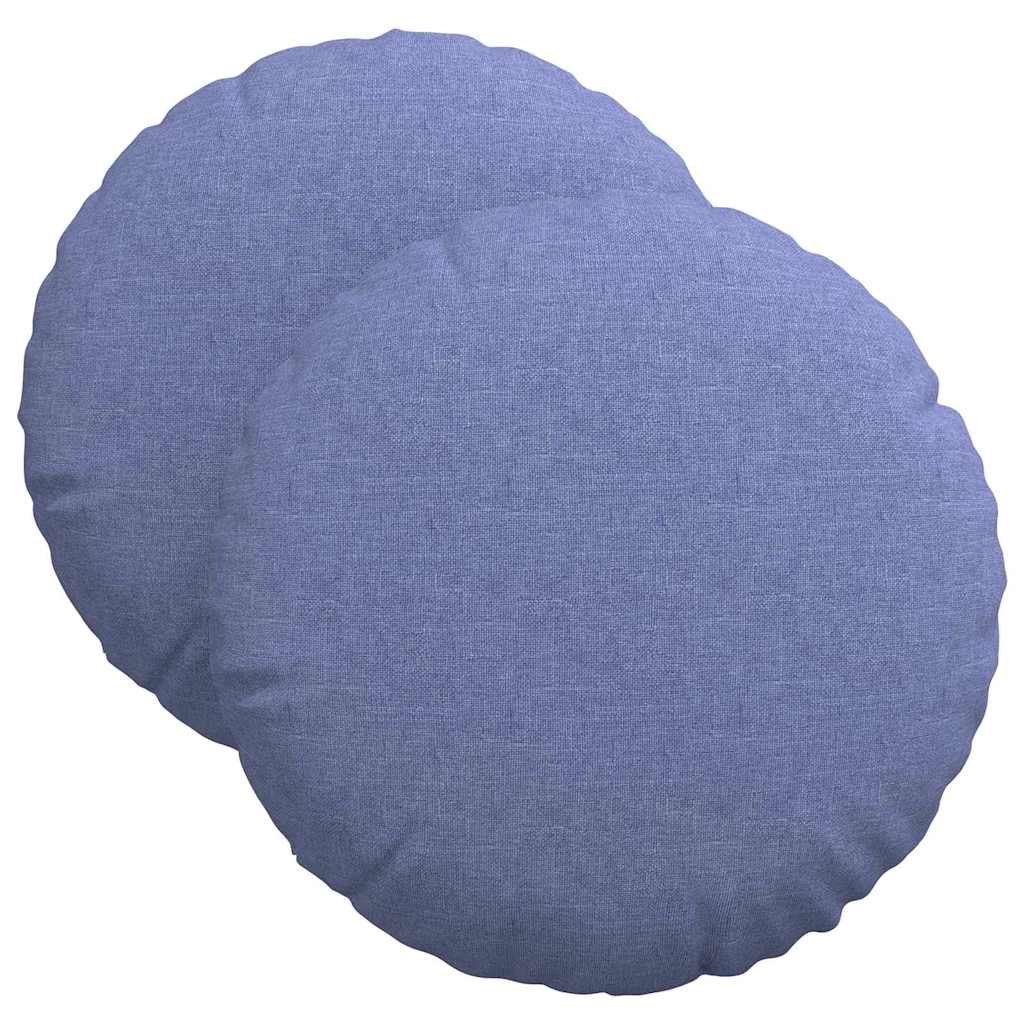Cuscini per Seduta 2 pz Tessuto Blu jeans Ø40 x 13 cm