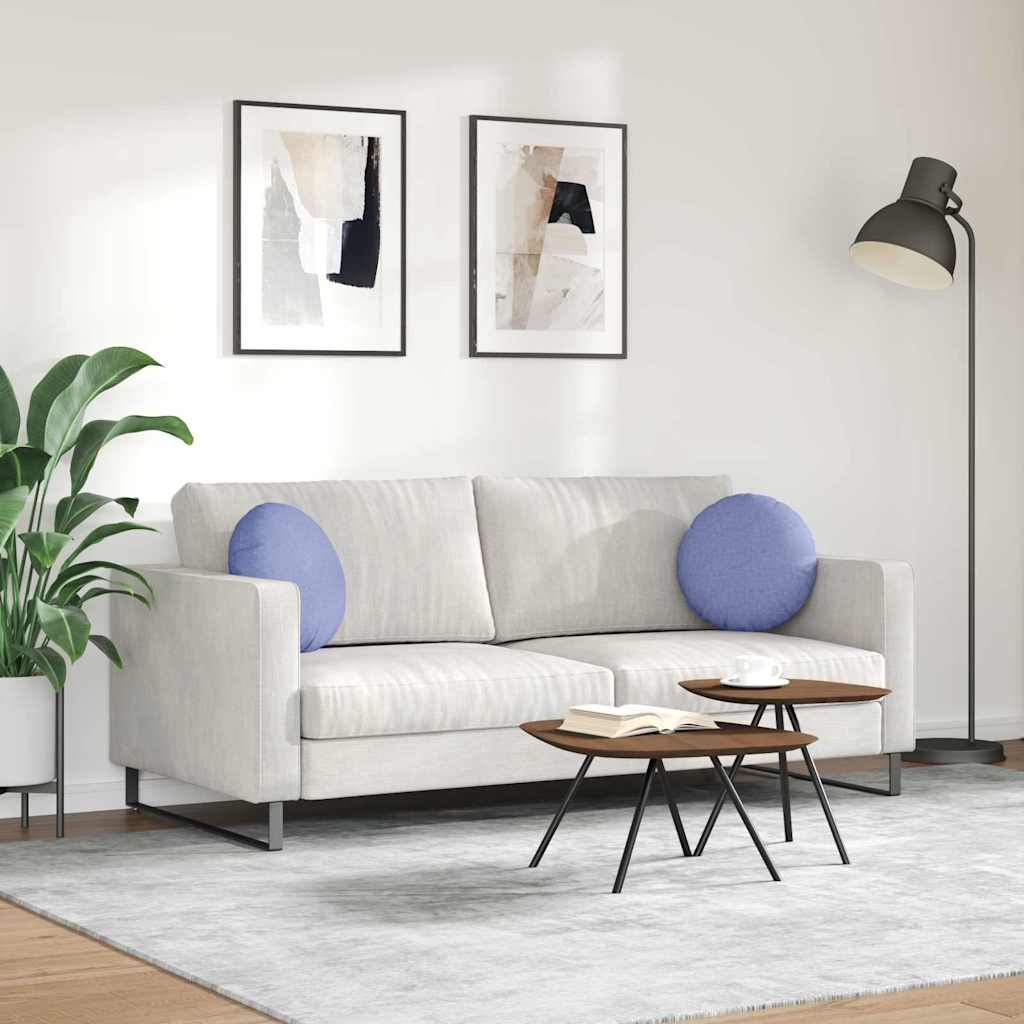 Cuscini per Seduta 2 pz Tessuto Blu jeans Ø40 x 13 cm