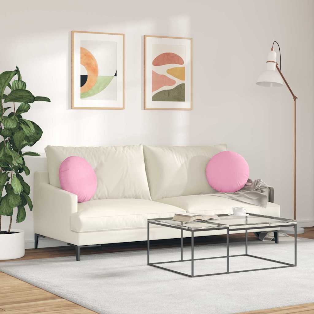 Cuscini per Seduta 2 pz Tessuto Rosa Ø40 x 13 cm