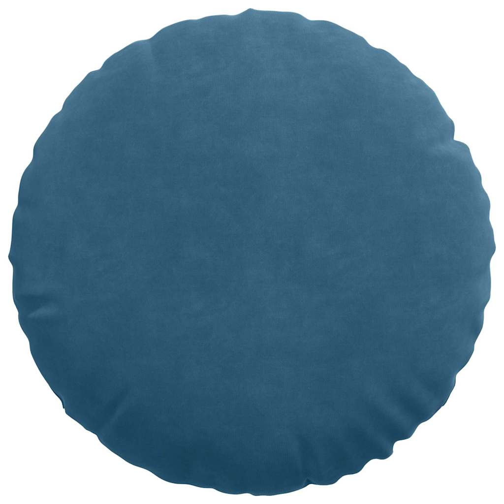 Cuscini per Seduta 2 pcs Blu Ø 40 x 13 cm Velluto