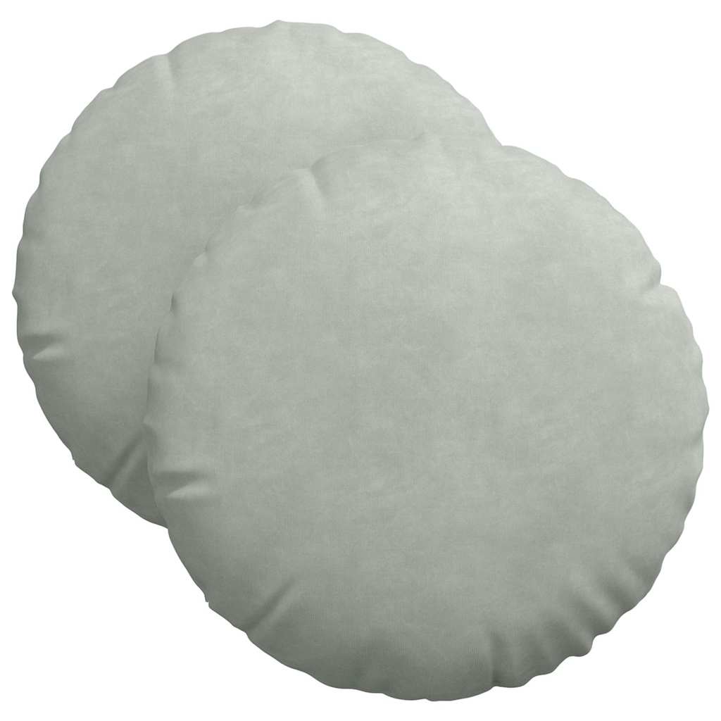 Cuscini per Seduta 2 pcs Grigio chiaro Ø 40 x 13 cm Velluto