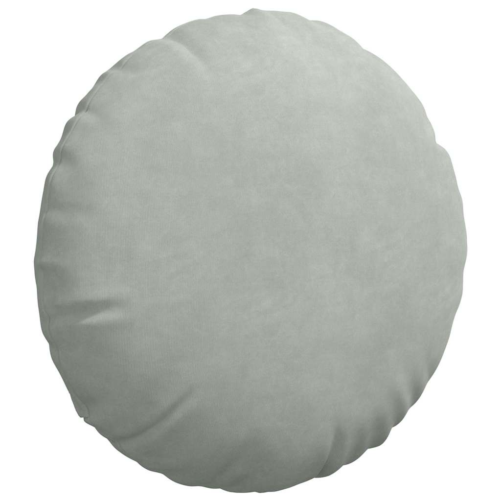 Cuscini per Seduta 2 pcs Grigio chiaro Ø 40 x 13 cm Velluto