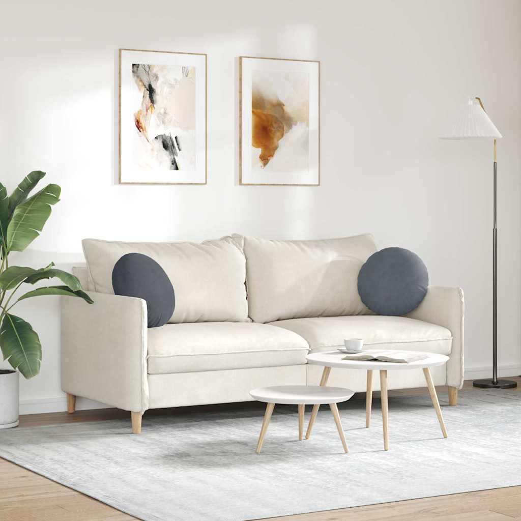 Cuscini per Seduta 2 pcs Grigio scuro Ø 40 x 13 cm Velluto