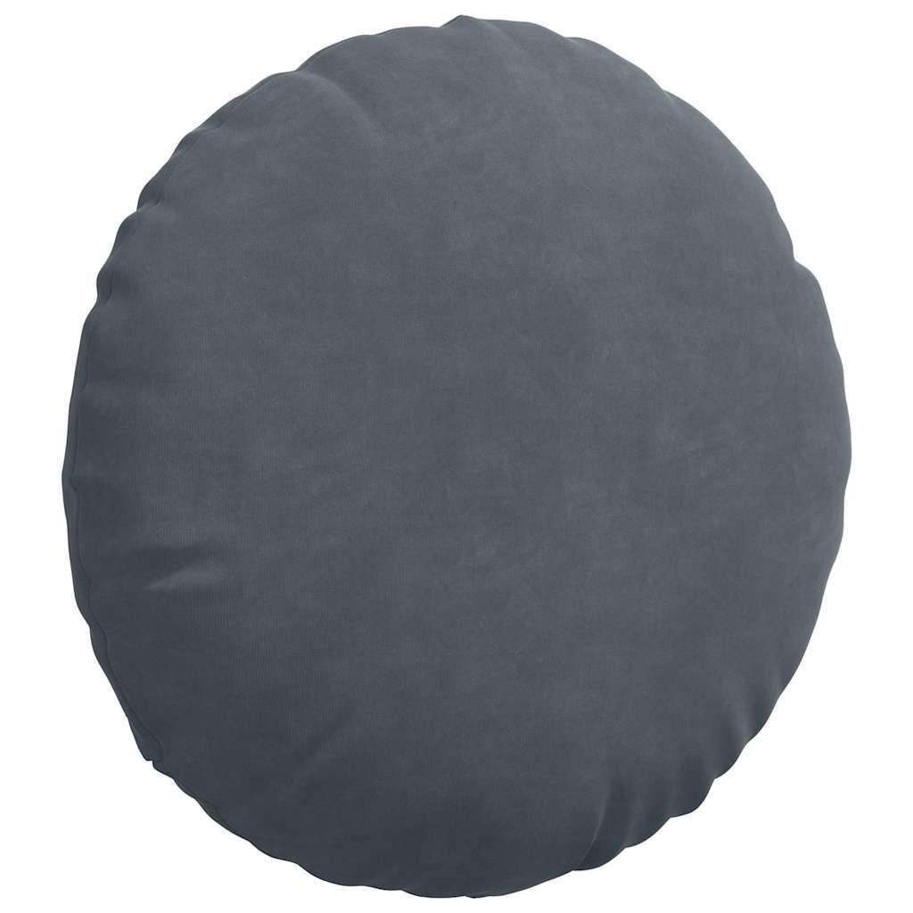 Cuscini per Seduta 2 pcs Grigio scuro Ø 40 x 13 cm Velluto