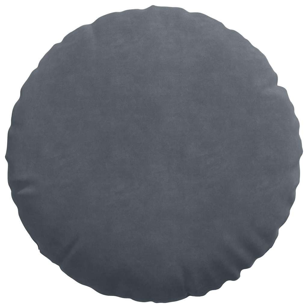 Cuscini per Seduta 2 pcs Grigio scuro Ø 40 x 13 cm Velluto