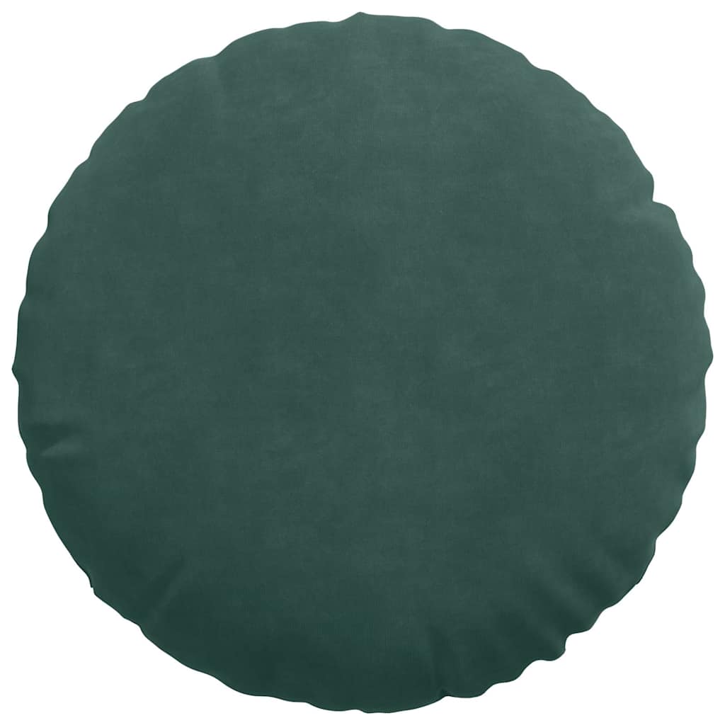 Cuscini per Seduta 2 pcs Verde Scuro Ø 40 x 13 cm Velluto