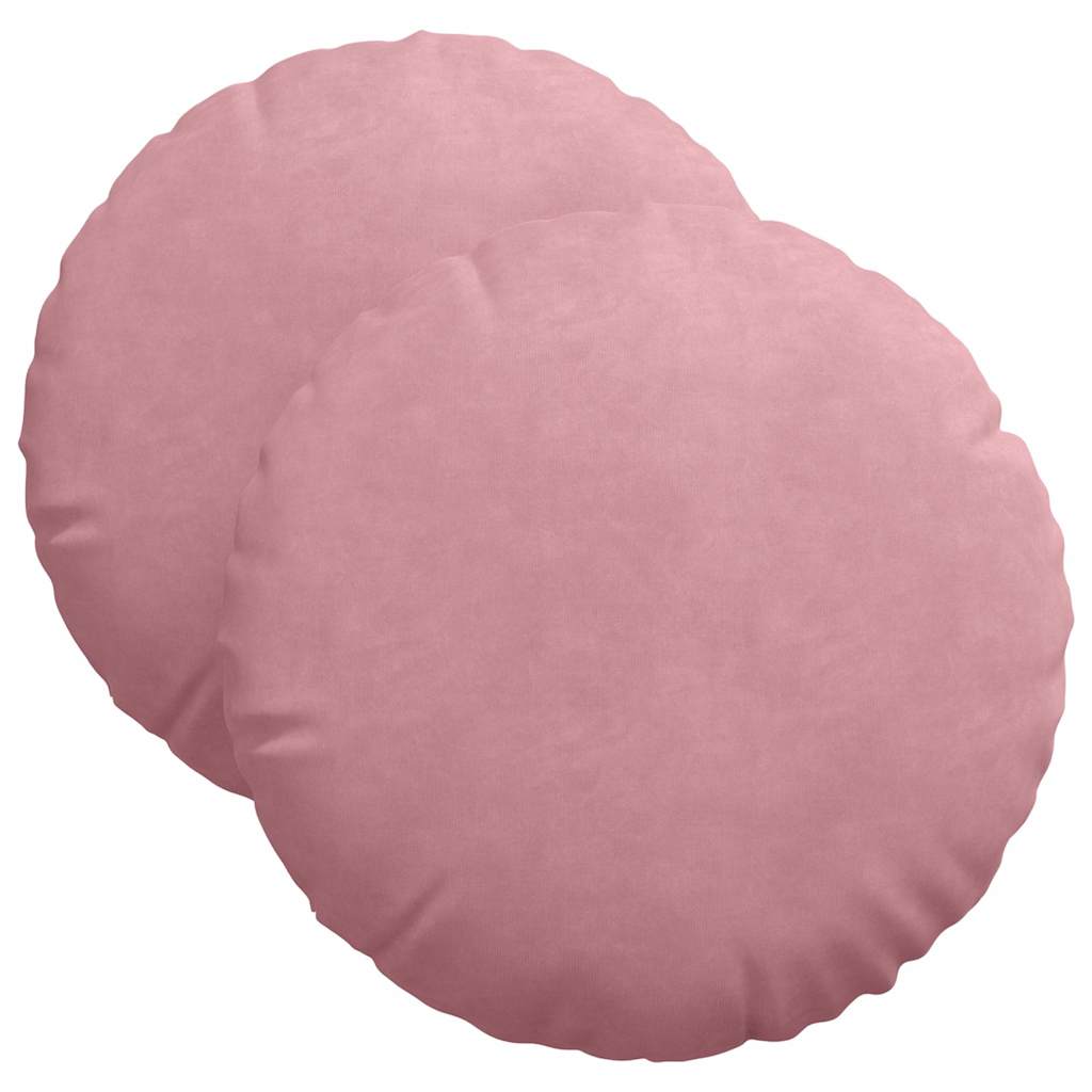 Cuscini per Seduta 2 pcs Rosa Ø 40 x 13 cm Velluto
