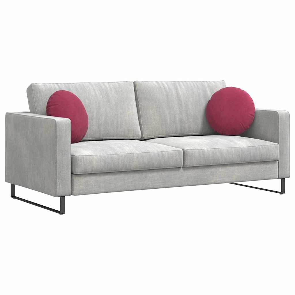 Cuscini per Seduta 2 pcs Rosso Vino Ø 40 x 13 cm Velluto