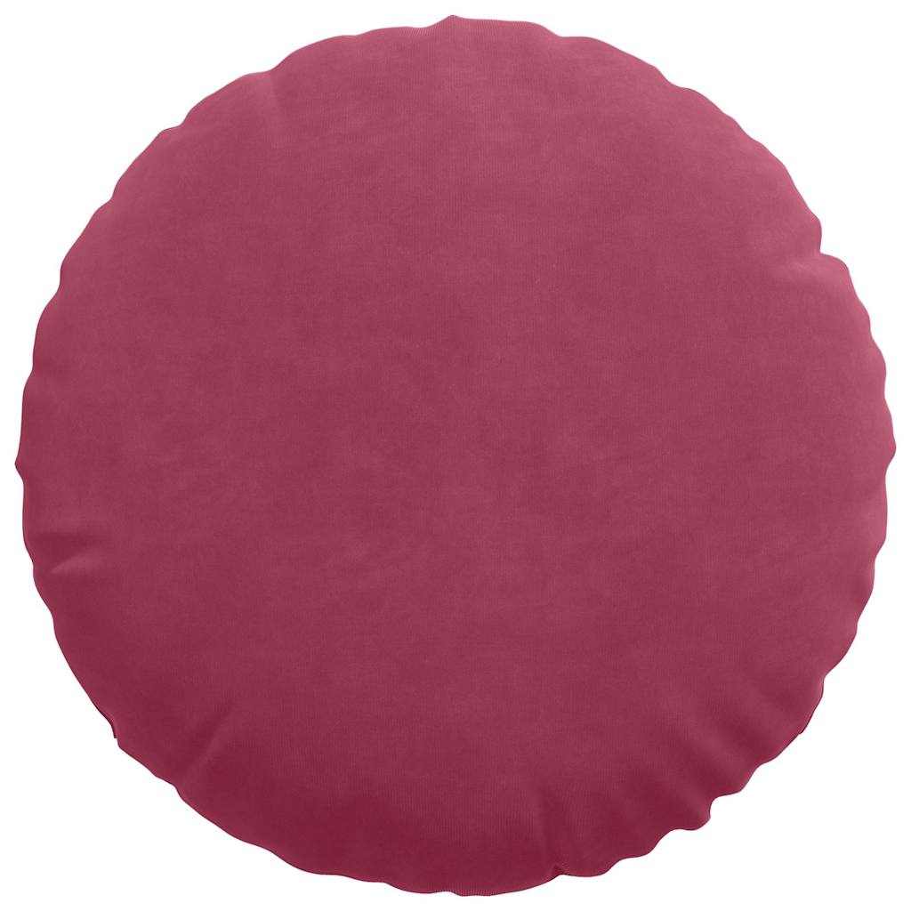 Cuscini per Seduta 2 pcs Rosso Vino Ø 40 x 13 cm Velluto
