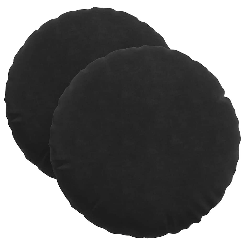 Cuscini per Seduta 2 pcs Nero Ø 40 x 13 cm Velluto