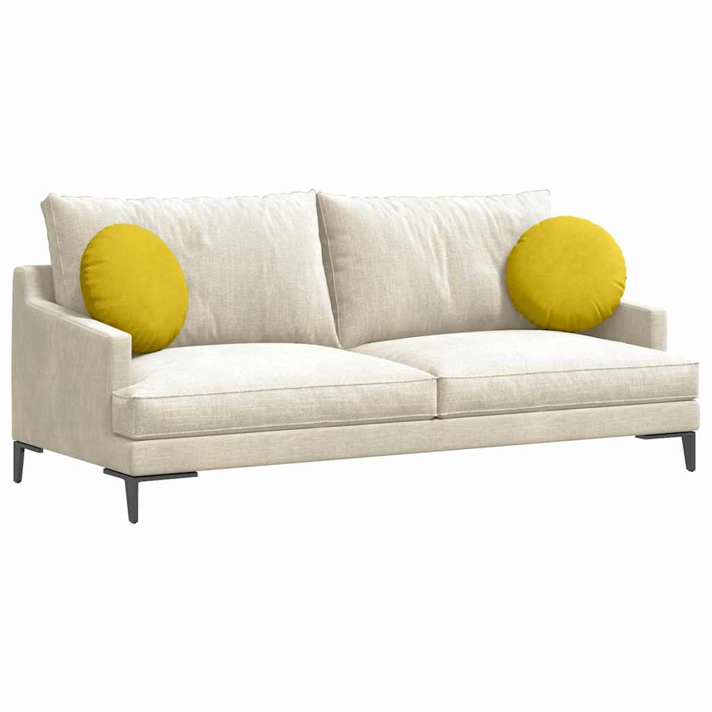 Cuscini per Seduta 2 pcs Giallo Ø 40 x 13 cm Velluto