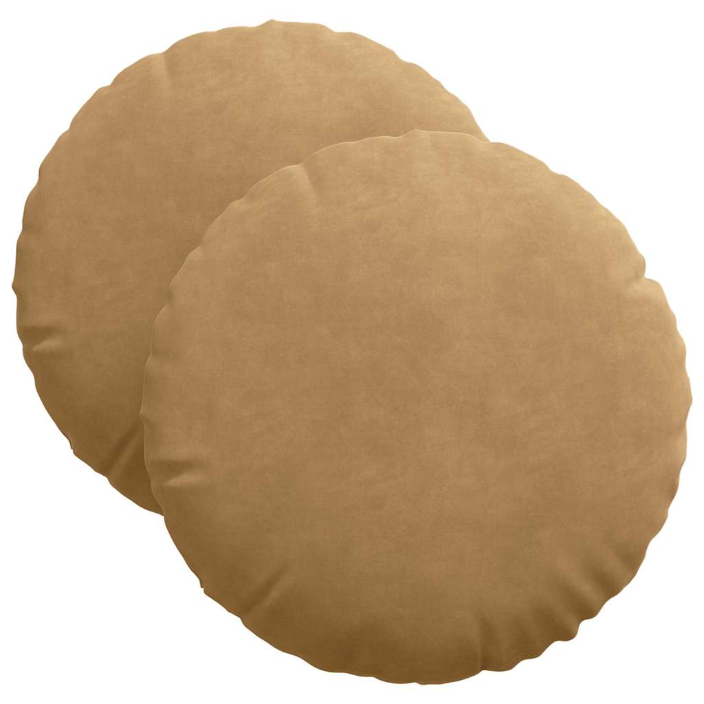 Cuscini per Seduta 2 pcs Marrone Ø 40 x 13 cm Velluto