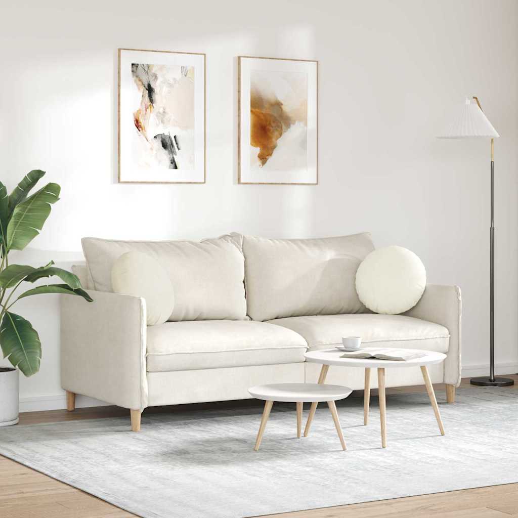 Cuscini per Seduta 2 pcs Crema Ø 40 x 13 cm Velluto
