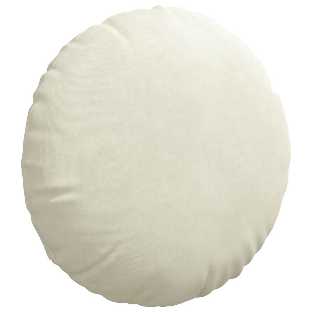 Cuscini per Seduta 2 pcs Crema Ø 40 x 13 cm Velluto