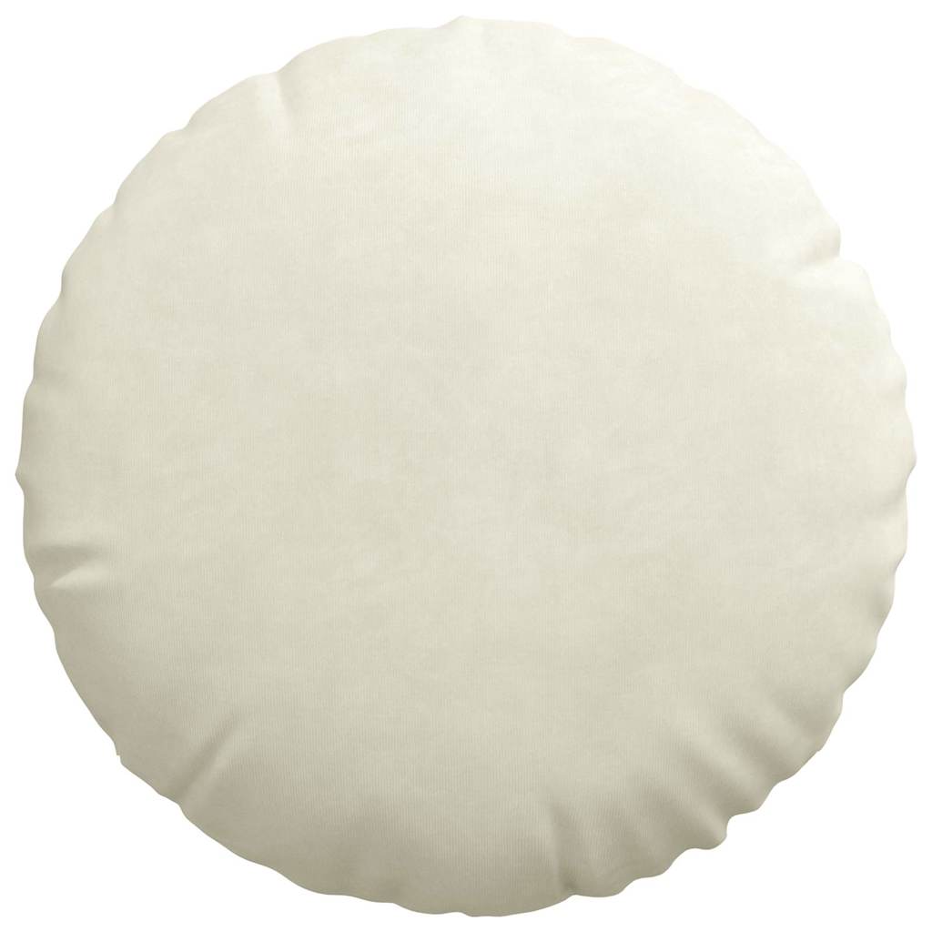 Cuscini per Seduta 2 pcs Crema Ø 40 x 13 cm Velluto