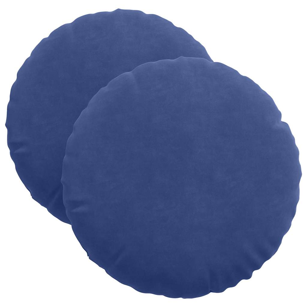 Cuscini per Seduta 2 pcs Blu Polizia Ø 40 x 13 cm Velluto