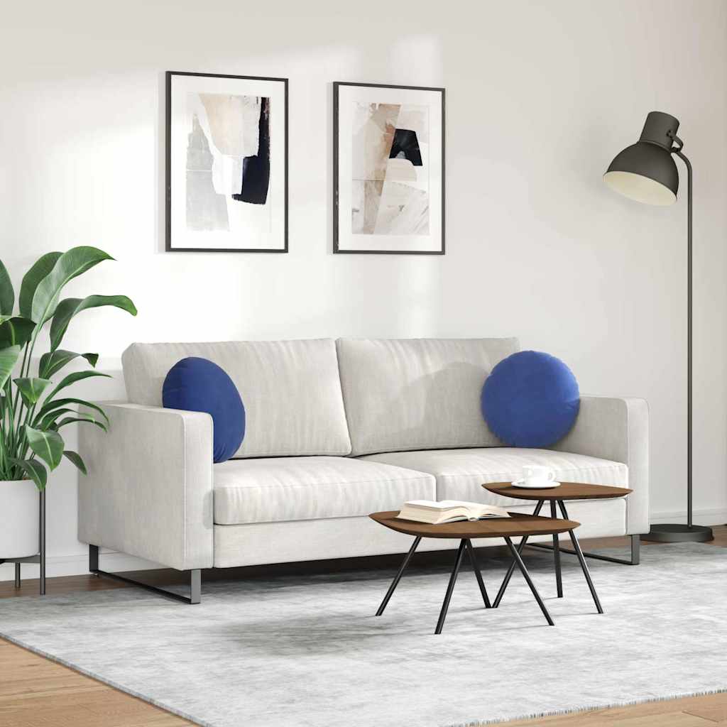 Cuscini per Seduta 2 pcs Blu Polizia Ø 40 x 13 cm Velluto