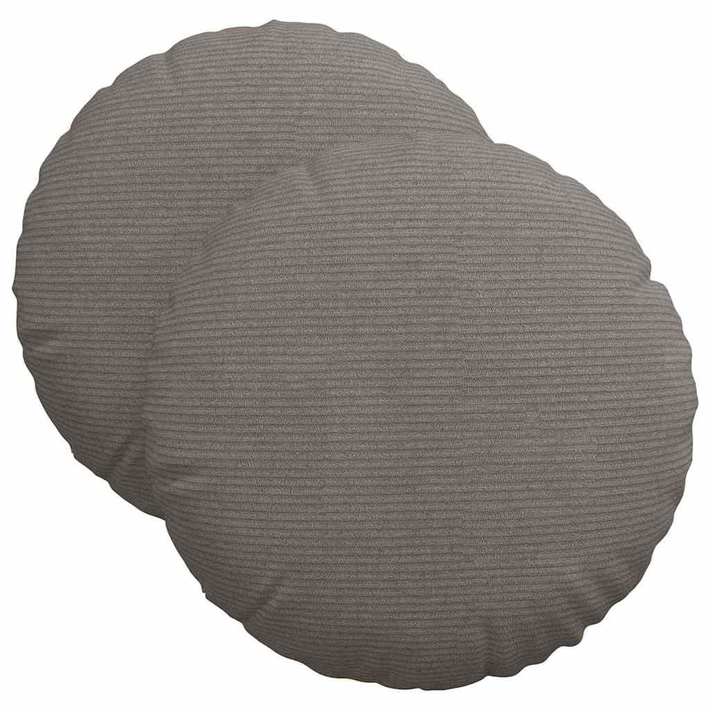 Cuscini per Seduta 2 pz Tessuto in Cords Grigio chiaro Ø 40 cm