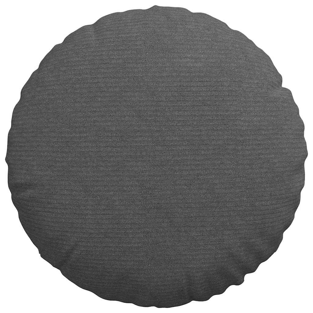 Cuscini per Seduta 2 pz Tessuto in Cords Grigio scuro Ø 40 cm