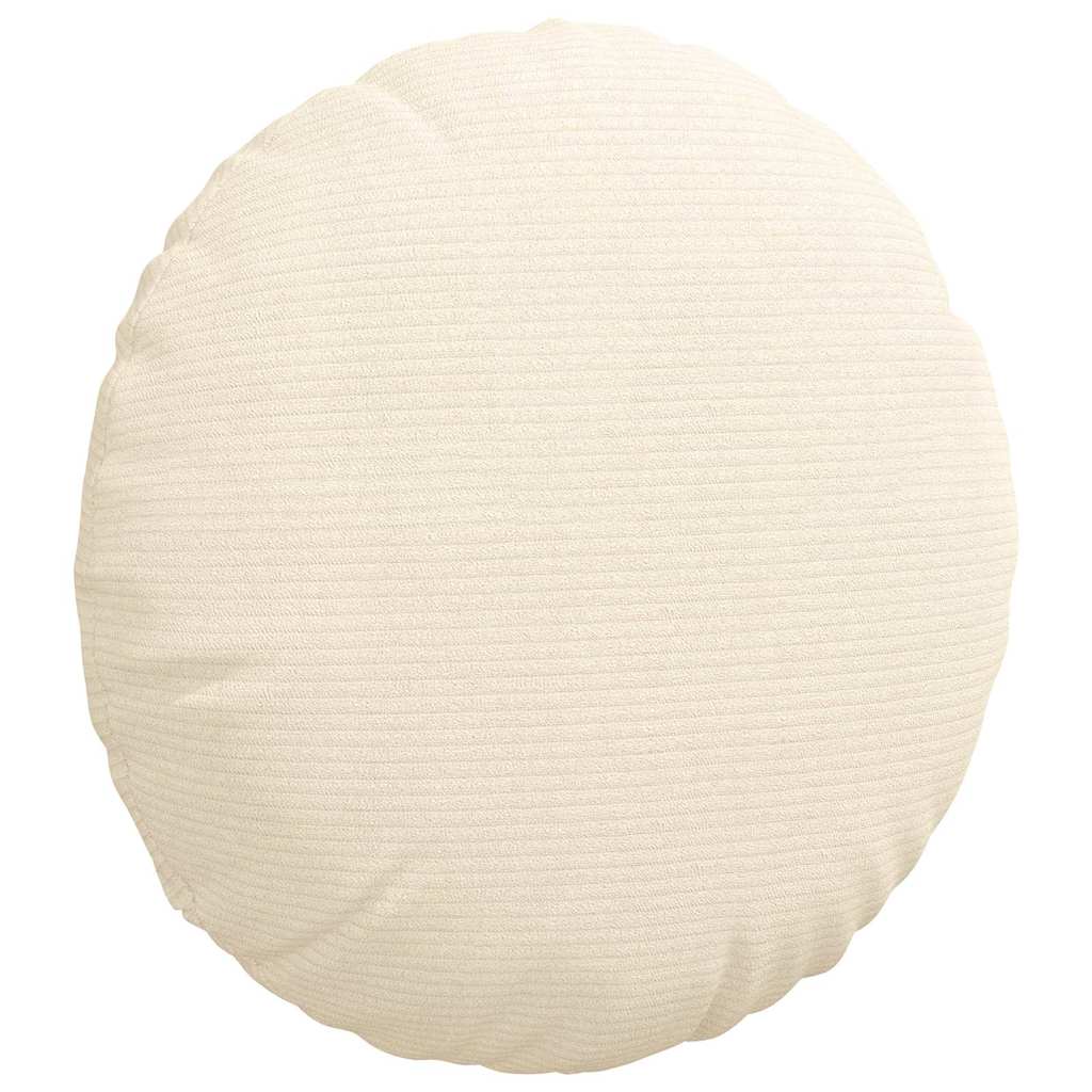Cuscini per Seduta 2 pz Tessuto in Cords Crema Ø 40 cm