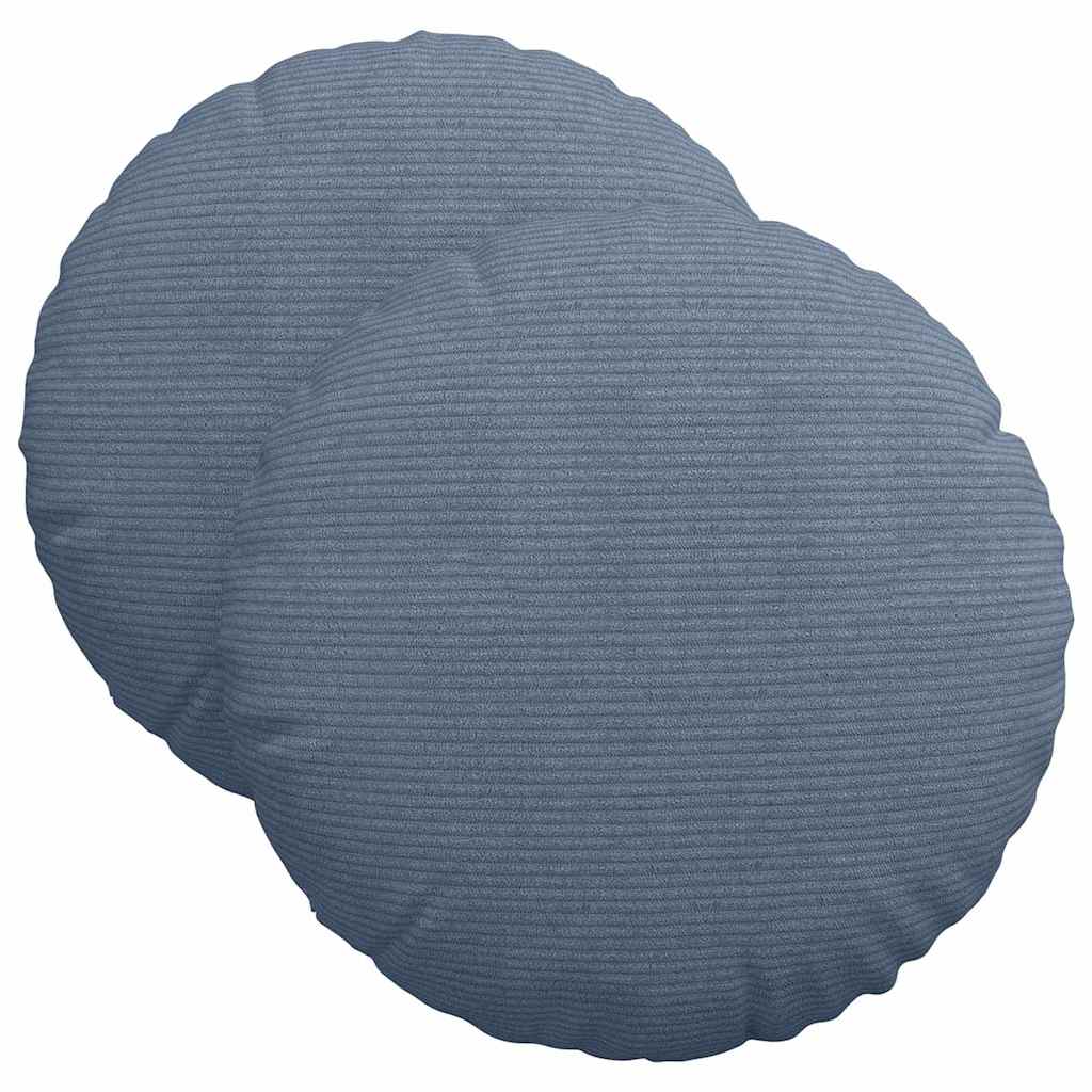 Cuscini per Seduta 2 pz Tessuto in Cords Blu Ø 40 cm