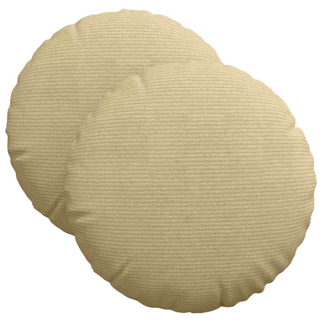 Cuscini per Seduta 2 pz Tessuto in Cords Grigio Verde Ø 40 cm
