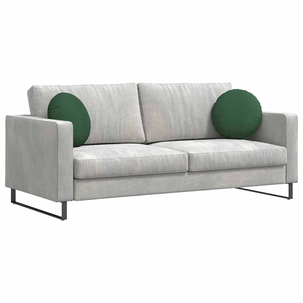 Cuscini per Seduta 2 pz Tessuto in Cords Verde Scuro Ø 40 cm