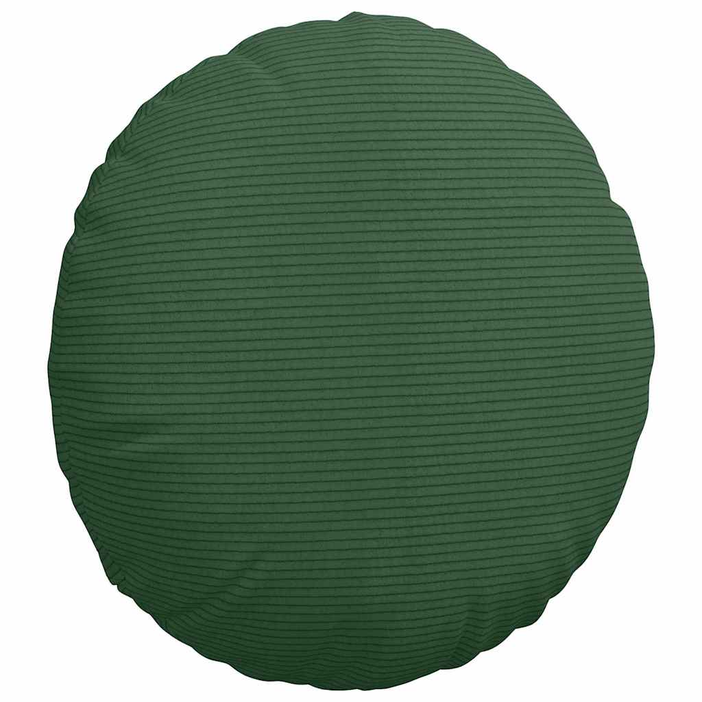 Cuscini per Seduta 2 pz Tessuto in Cords Verde Scuro Ø 40 cm