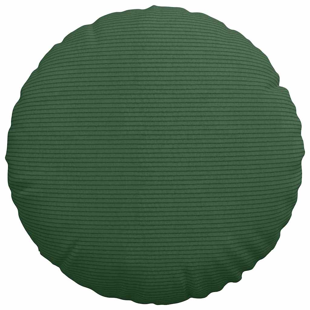 Cuscini per Seduta 2 pz Tessuto in Cords Verde Scuro Ø 40 cm