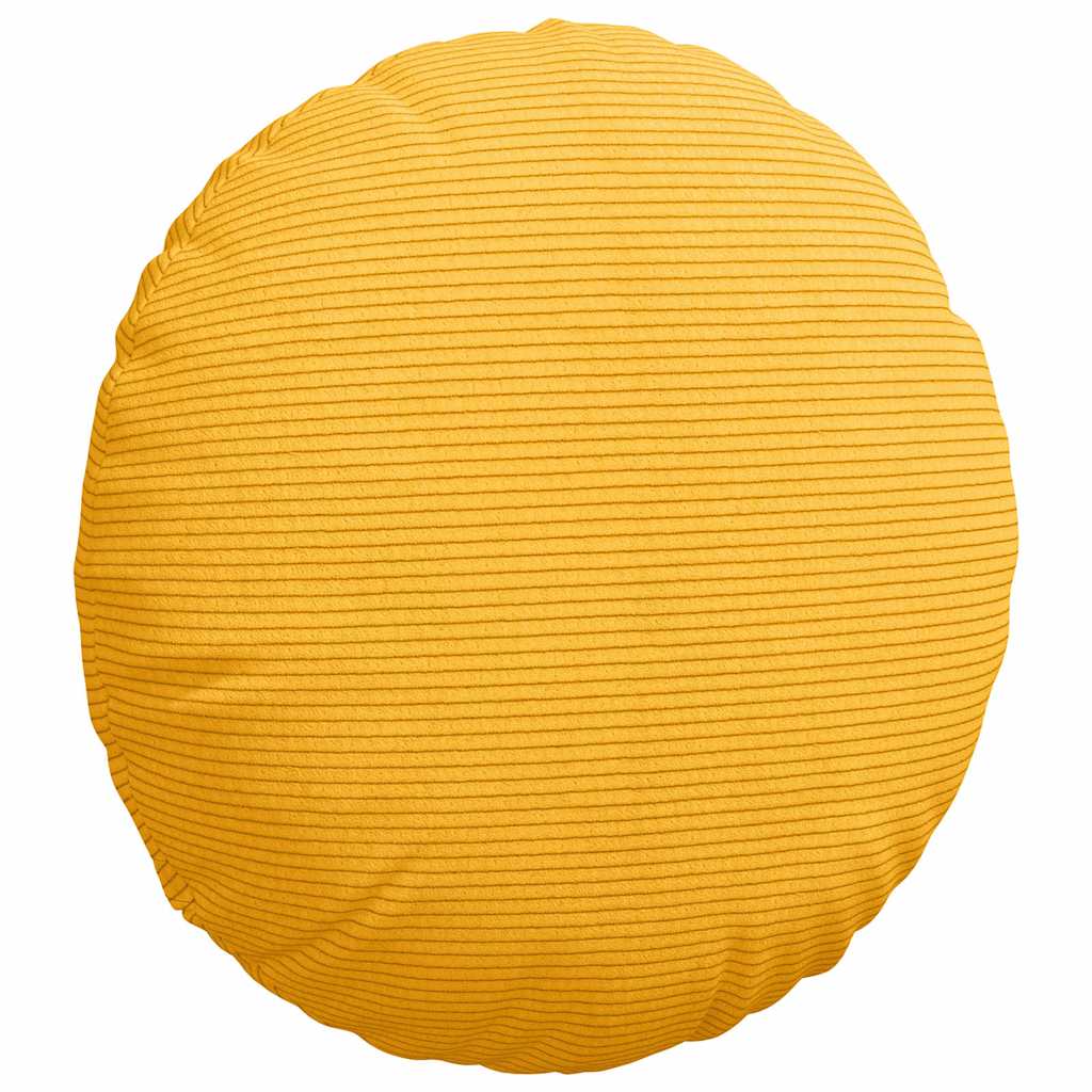 Cuscini per Seduta 2 pz Tessuto in Cords Giallo Chiaro Ø 40 cm