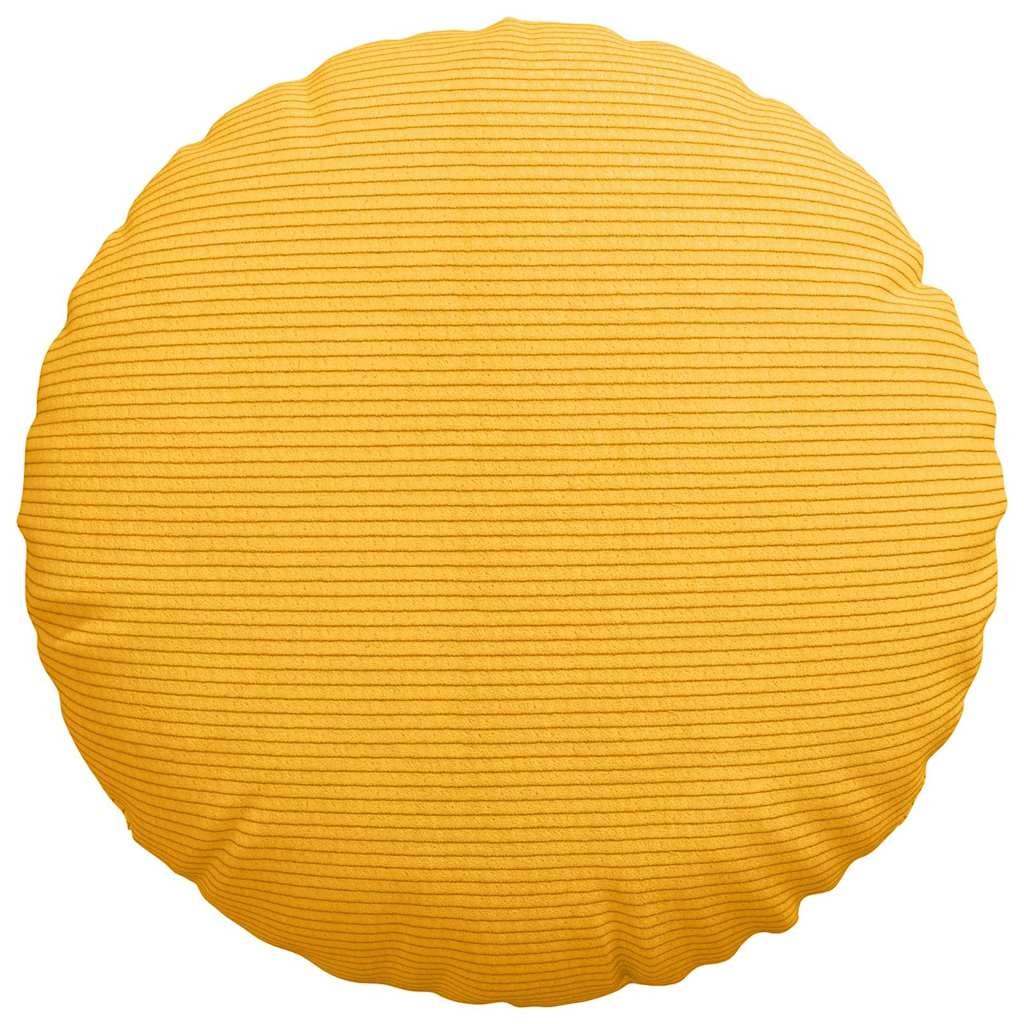 Cuscini per Seduta 2 pz Tessuto in Cords Giallo Chiaro Ø 40 cm
