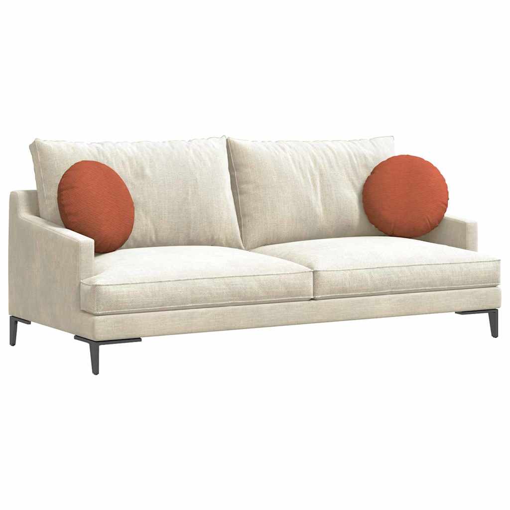 Cuscini per Seduta 2 pz Tessuto in Cords Rosso Arancio Ø 40 cm