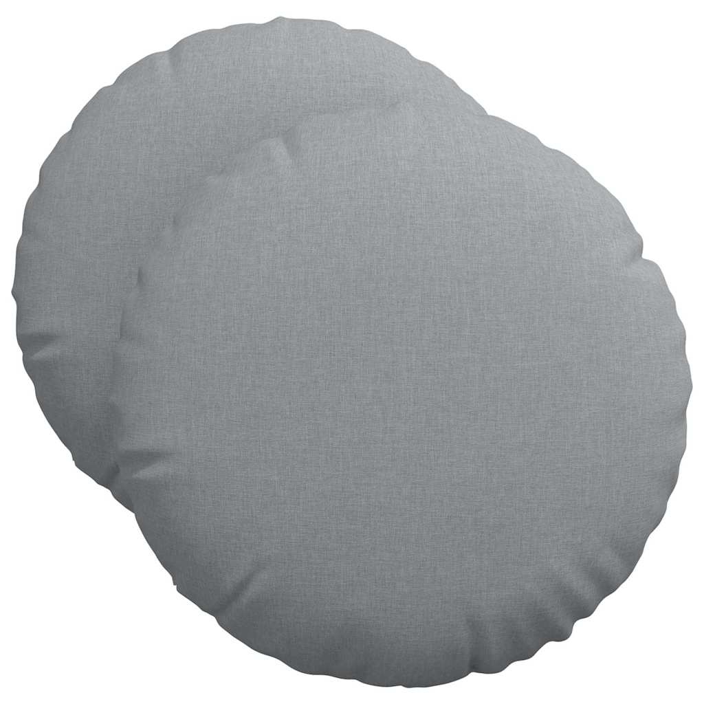Cuscini per Seduta 2 pz Tessuto Grigio Chiaro Ø50 x 19 cm