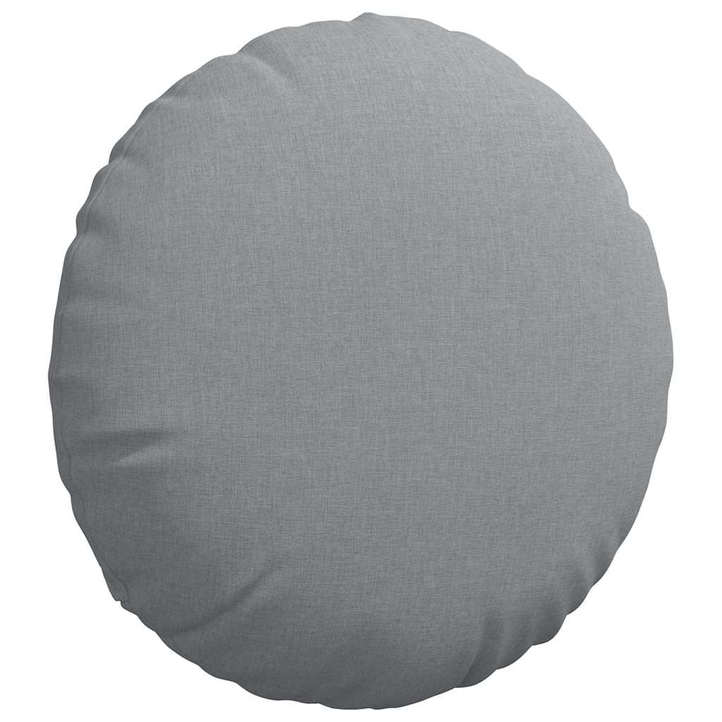 Cuscini per Seduta 2 pz Tessuto Grigio Chiaro Ø50 x 19 cm